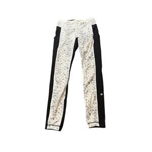 Lululemon Speed Tight II Unbreakable Leggings Women's Size 4 Diamond White Black